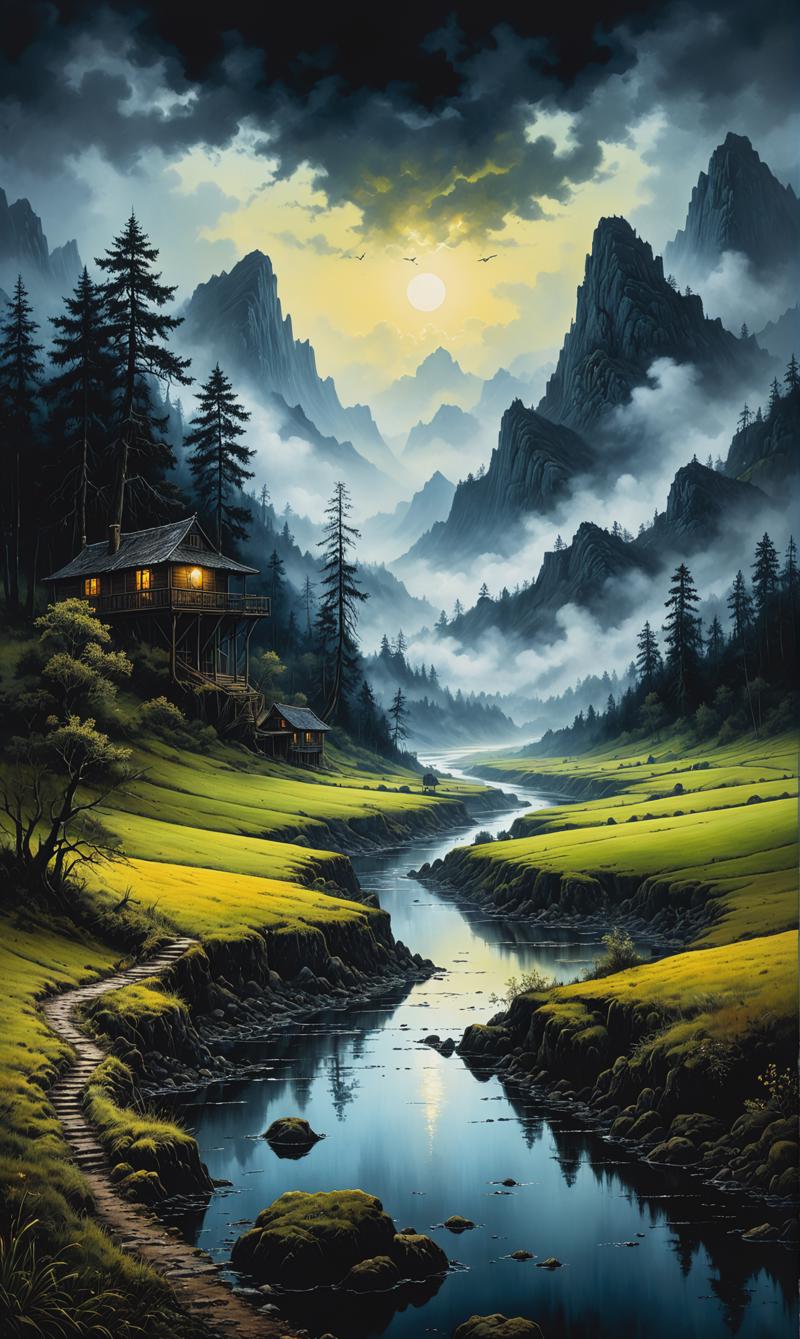 00850-3661647402-A surreal and dreamlike landscape with intricate and detailed ink and oil painting elements, infused with a dark and moody atmos.png